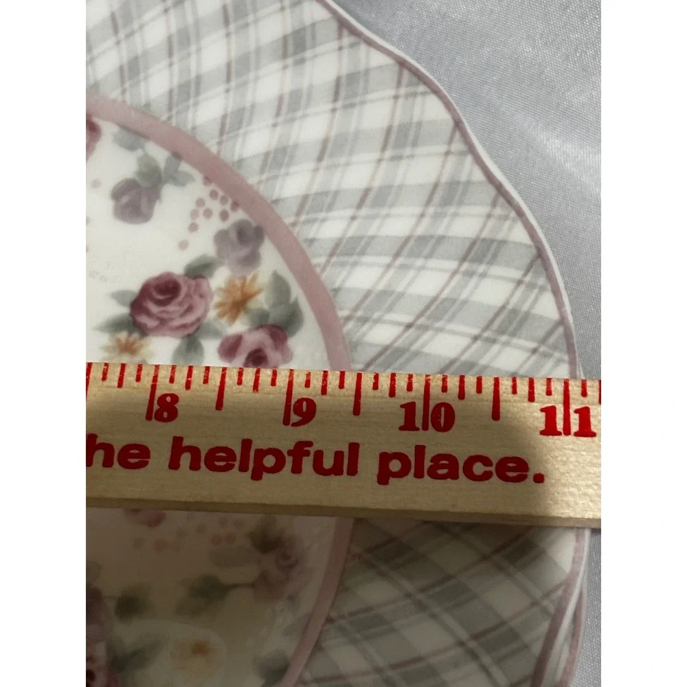 Jessica McClintock Westbury Court Clarise Dinner Plates Floral Plaid Set of 2